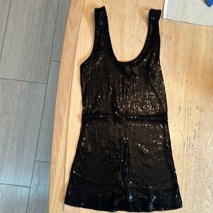 Express black sequence tank top size XS